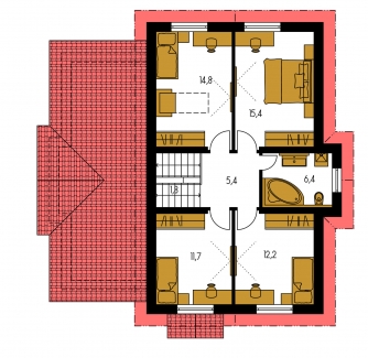 Mirror image | Floor plan of second floor - TREND 280